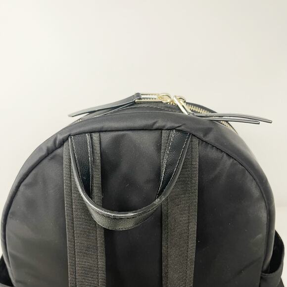 Kate Spade Black Dawn Backpack Nylon Zip Closure Front Pocket Waterbottle Slip - Picture 6 of 13
